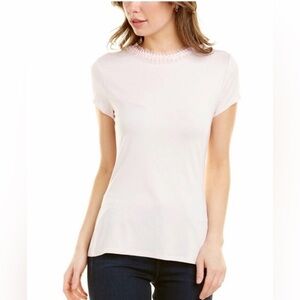 Ted Baker- JACII- Neck Detail- Fitted Jersey Tee - Nude Pink- US2
